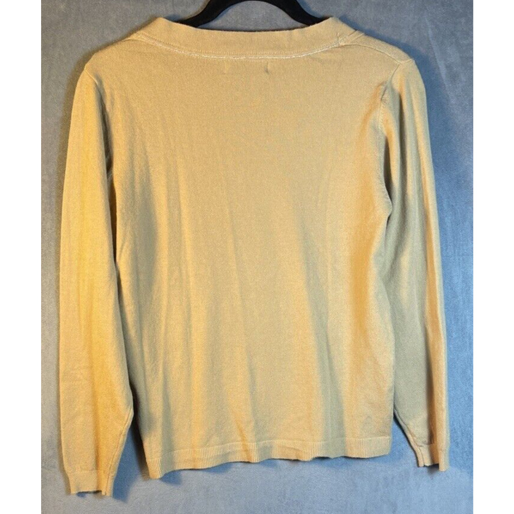 William De Faye Cashmere Silk Blend V Neck Tan Sweater‎ Soft Sweater T2 Small - Picture 2 of 4